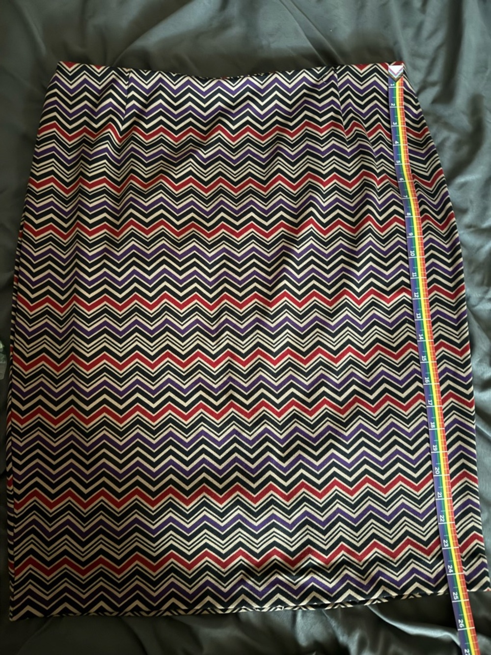 Lane Bryant Chevron Pencil Skirt in Navy, Red & Cream